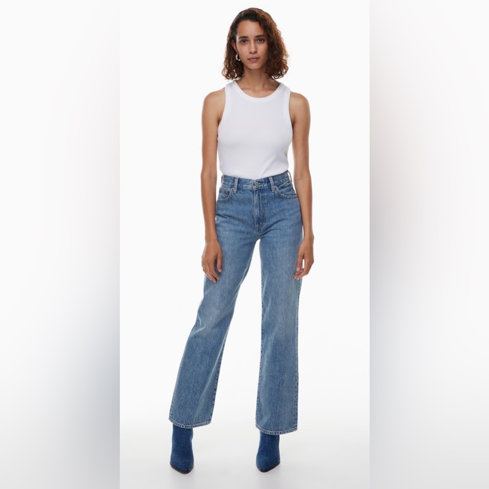 Denim Forum Farrah High Rise Wide Leg Jeans - Medium Wash - Size 29